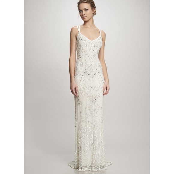 BHLDN Theia Elsa Gown Beaded Sleeveless Maxi NEW